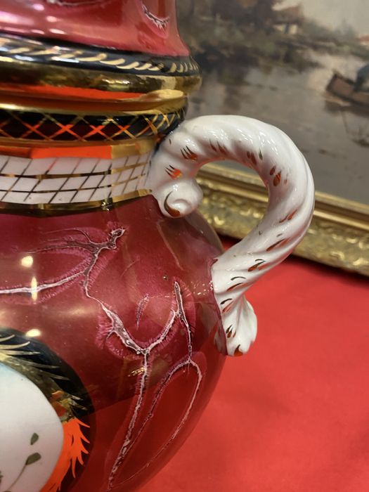 Винтидж ваза с капак H Biquet Belgium 1960 1980 пойна птица