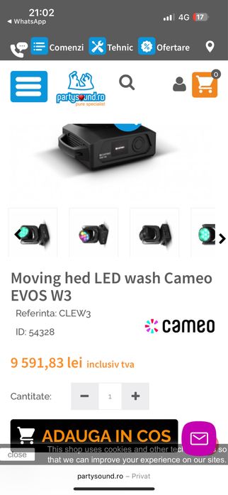 buc Sistem de lumini Cameo Evos W3 2 buc Amanet BKG