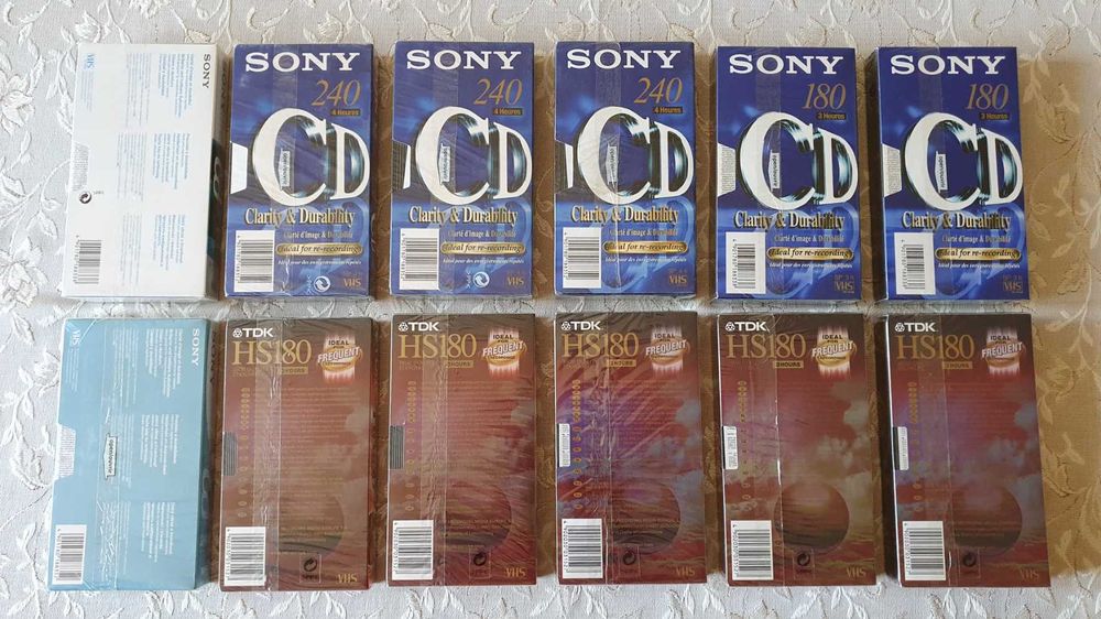 Нови видеокасети VHS TDK, JVC, BASF, Sony, Memorex. Konica