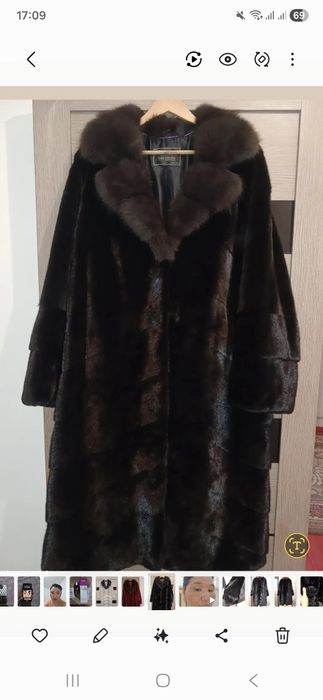 Норковая шуба соболь воротник