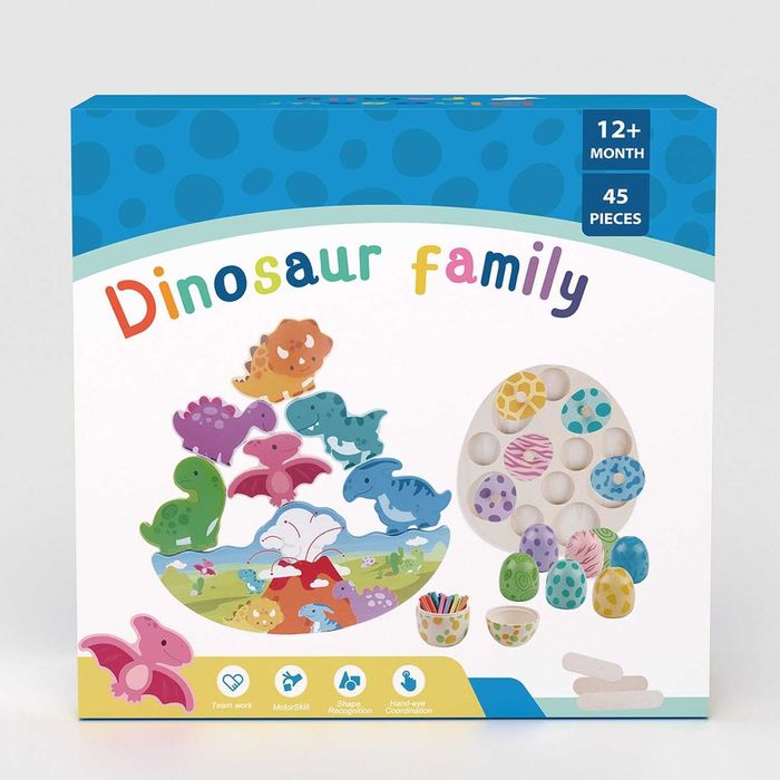 Aliex 4 в 1 дървени Монтесори играчки с динозаври за деца 1 - 3 години