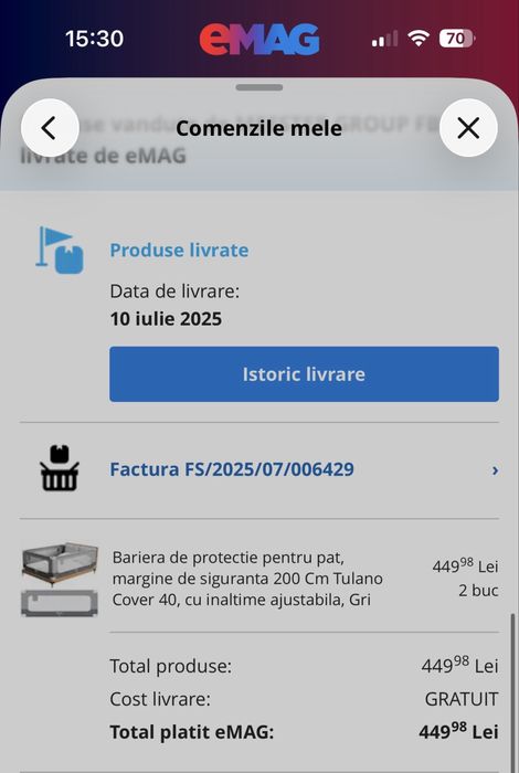 Bariera de protectie pentru pat margine de siguranta 2 x 200 +1 x 160  cu inaltime ajustabila