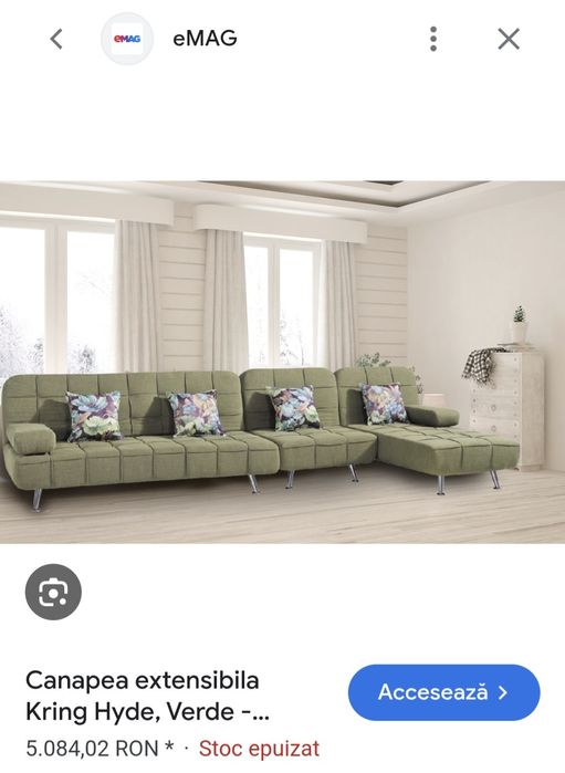 Canapea pe colt  modulara și extensibila