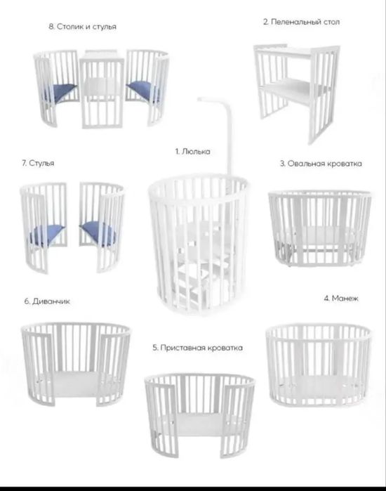 Продам кроватку-трансформер в сером цвете