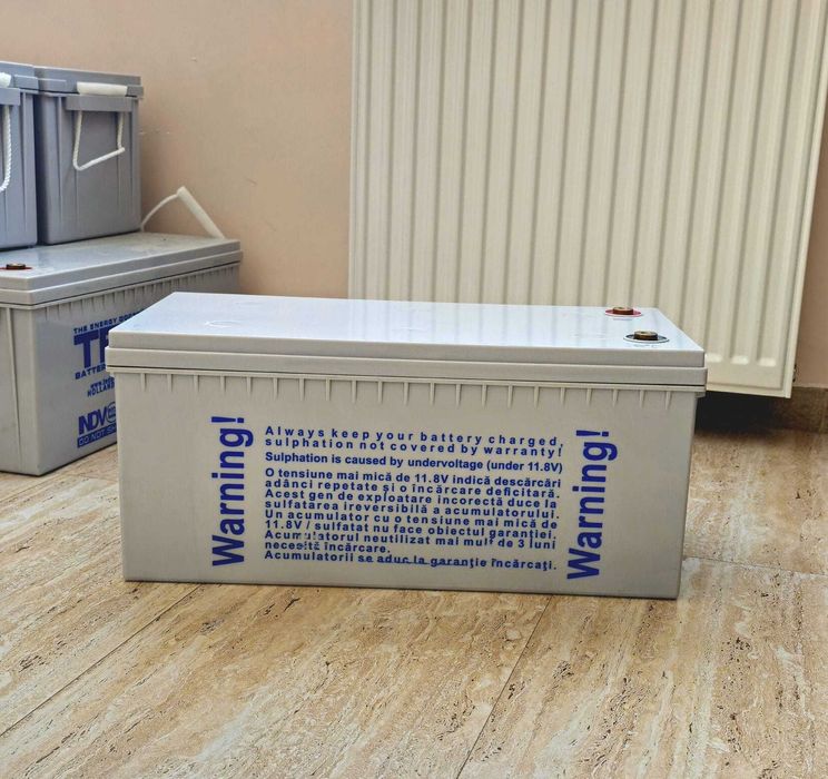12 baterii GEL TED 12V 205Ah fotovoltaice UPS off-grid
