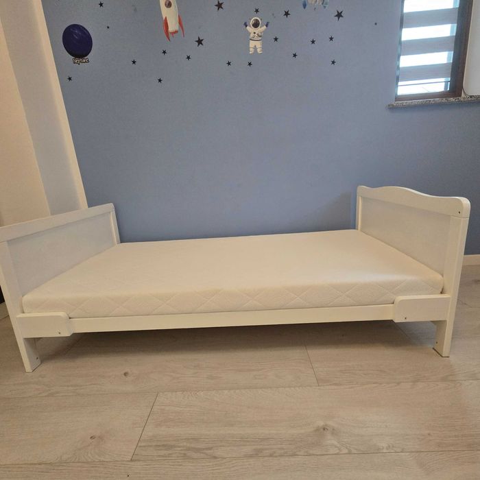 Pat alb copii 140×70 cu saltea