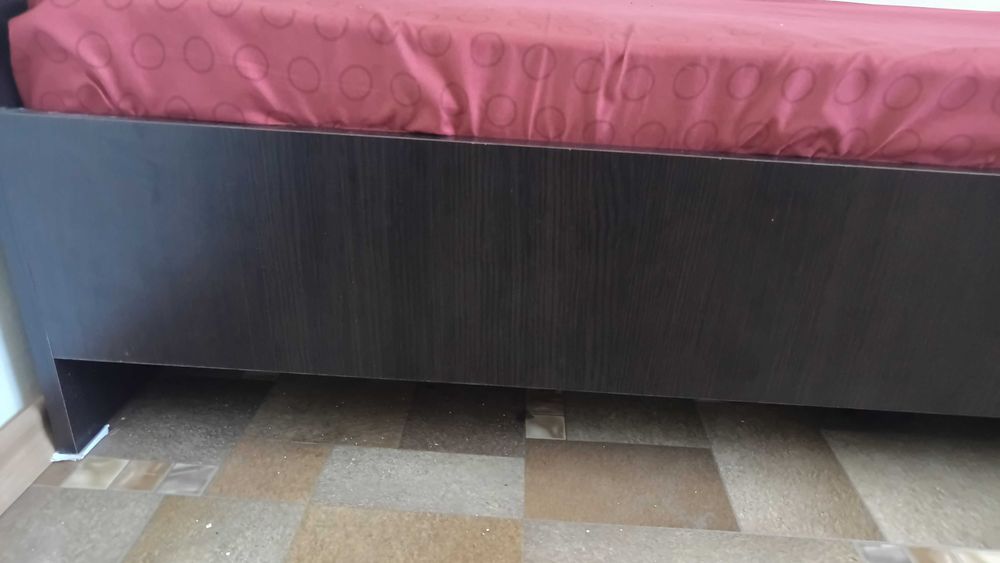 Pat 90x200 negru (fara saltea)