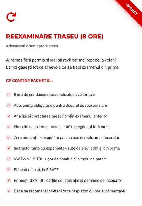 Școala de șoferi cat. B / redobândire permis / perfecționare auto / reexaminare traseu - Botoșani