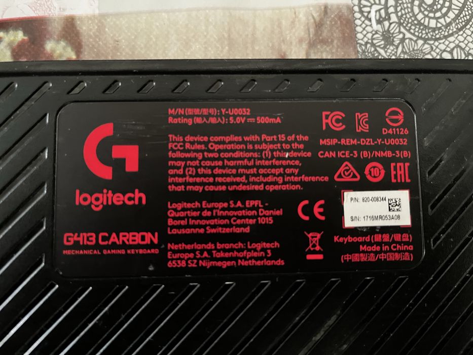 Tastatura Logitech G413 carbon