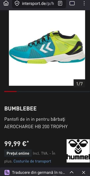 Adidasi Humel Aerocharge ceramic, model superb, masura 37,5 - 115 lei