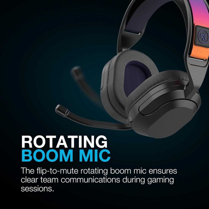 JLab Nightfall Безжични слушалки за игри с микрофон, 50 мм драйвер