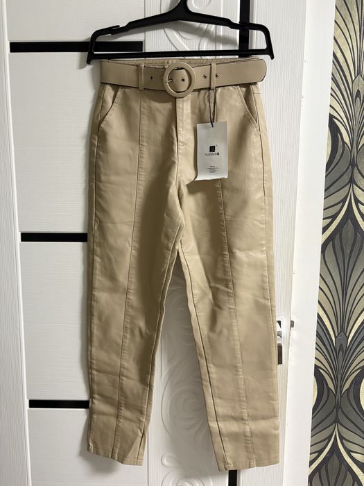 Утеплённые кожаные штаны для девочек