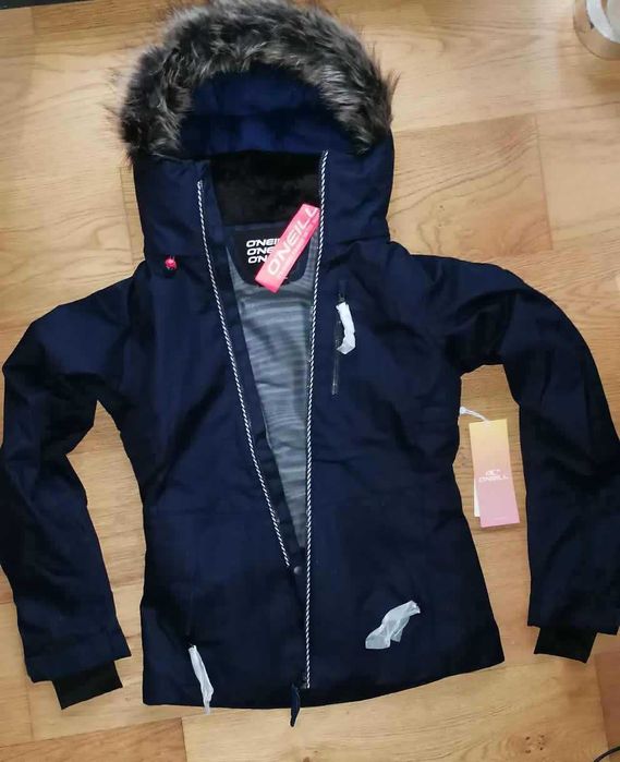 Ново дамско ски/сноуборд яке еко пух,O'Neill,XS,тъмно синьо,10K,Oneill