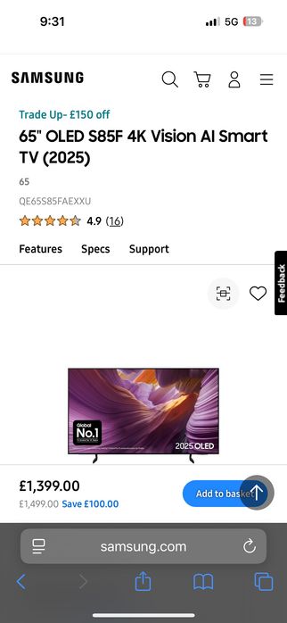 Samsung Oled S85F ( 2025 )