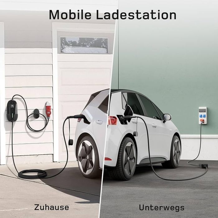 11kW 2-в-1 мобилна зарядна станция dé, Type 2, 7м, CEE 16A + шуко