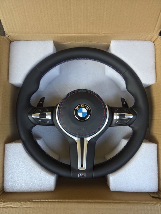 М волан за BMW F30 F20 F15 F25 F34 БМВ Ф20 Ф30 Ф31 спортен кожен с еърбег 3-цветен М-шев М пакет М3 мултифункционален с пера интериорен тунинг за БМВ