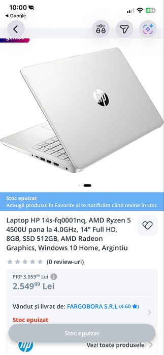 Laptop hp model. 14 s-fq0001nq