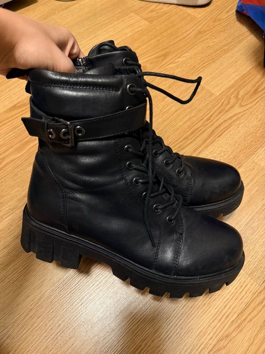 Сапоги ботинки зимние кожа шерсть