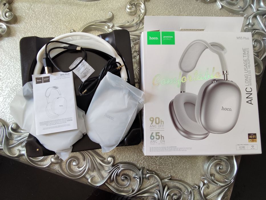 "Новые: Наушники Hoco W55 Plus ANC – 90 часов музыки и активное шумоп