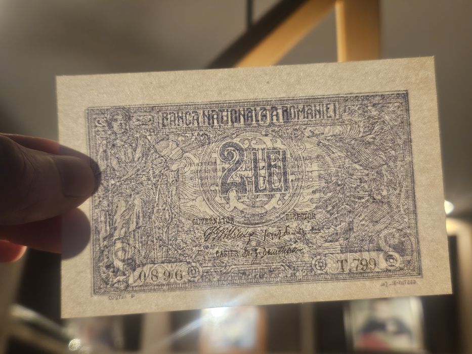 Bancnota romaneasca.2 lei 1915 Danielopol