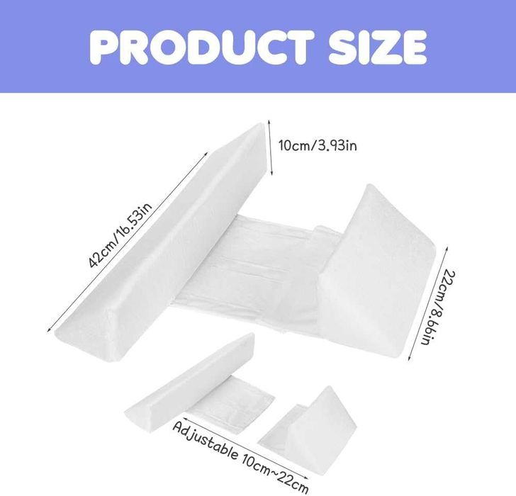 Mineup регулируема възглавница позиционер 43x10x10см с перална калъфка