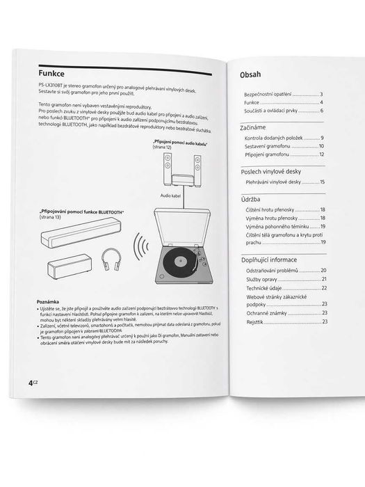 Vinil, Pick-up wireless Sony PS-LX3BT, Bluetooth, Redare automata