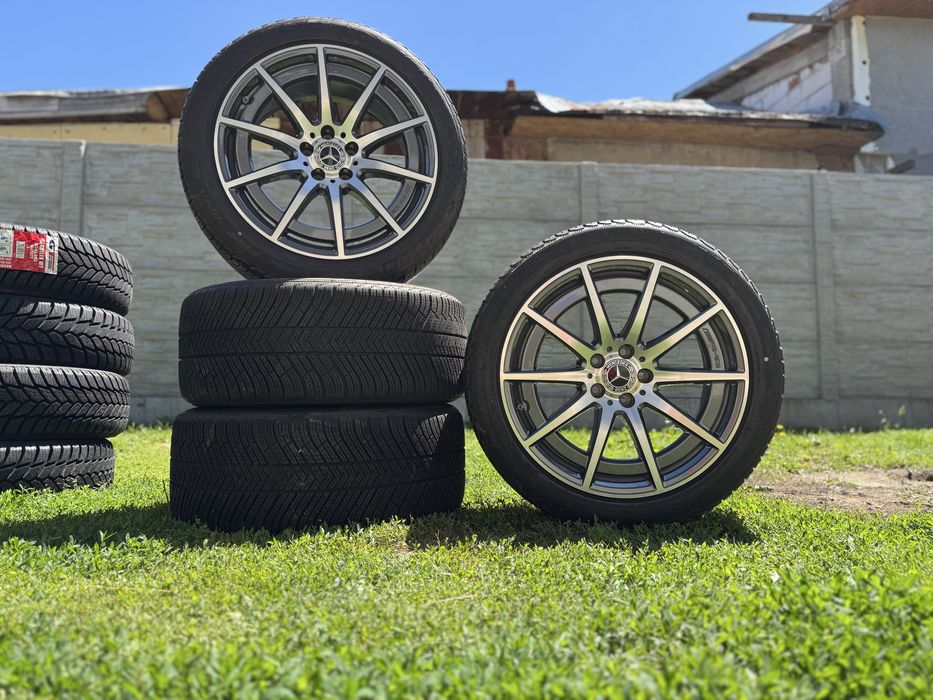 Jante AMG Mercedes 19” cu anvelope M+S Michelin PA4 + senzori