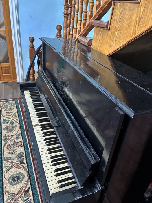 фортепиано черное пианино.