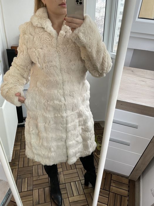 Haina Blana naturala iepure M