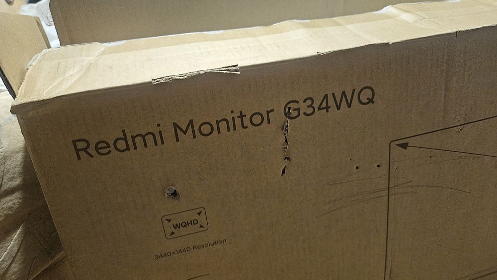 Монитор Xiaomi G34WQ. Разбитый