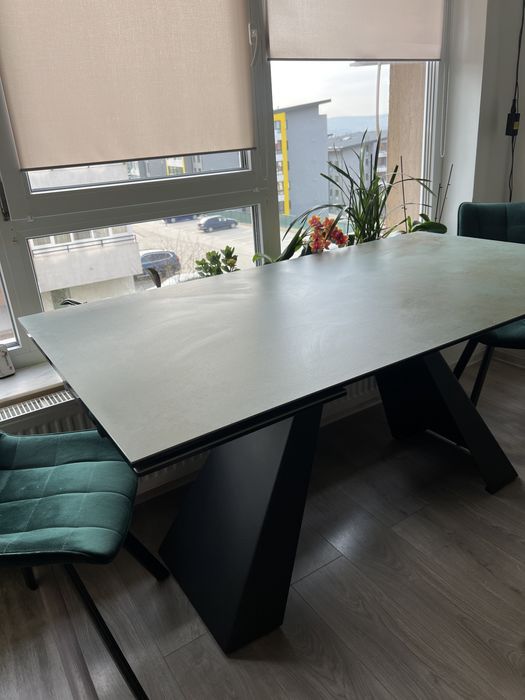 Masa extensibila Ceramica verde/negru mat L160-240 cm