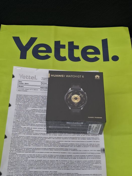 ЗАПЕЧАТАН 46mm Huawei watch GT 6 | GT6 Yettel Гаранция 2028 Black