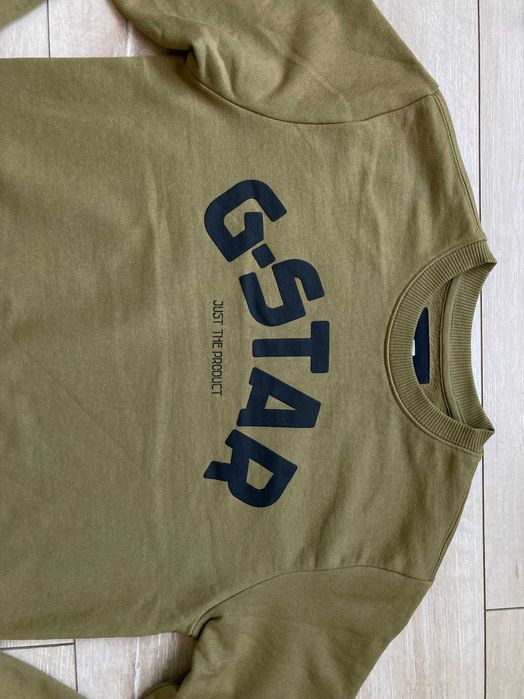 G Star Puff Logo Print Crew Sweter мъжка блуза фланела размер S