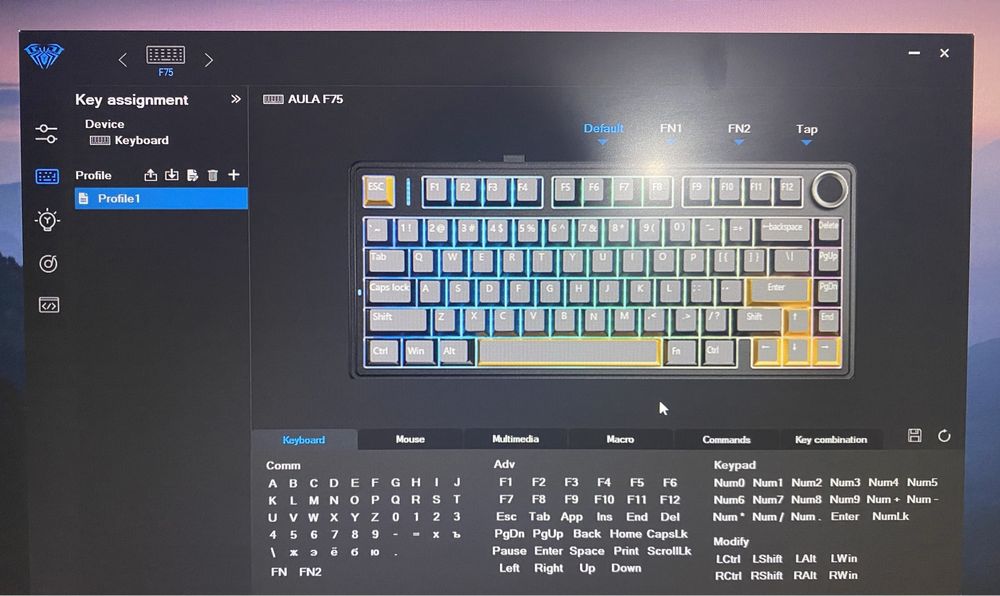 Aula F75 клавиатура