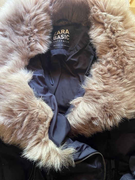 Яке с пухена яка Zara размер М