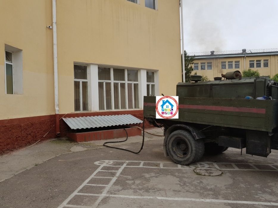 Промывка, и продувка жилых домов, и оргонизации.