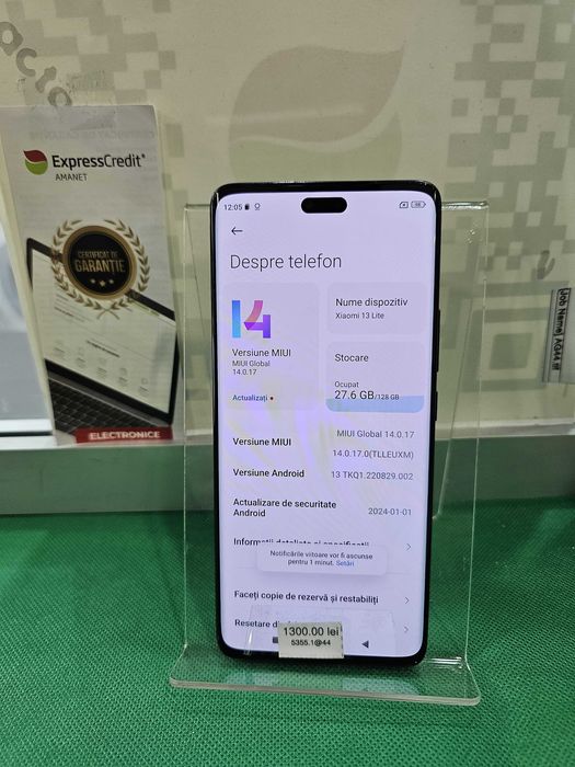 (Ag44 B5355) Xiaomi 13 Lite 5G Garantie 2 ani!