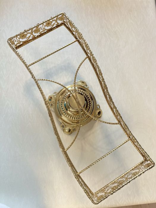 Посуда в мельхиоровой подставке