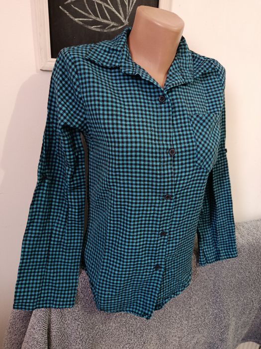 Cămașă nouă albastru pătrățele mărimea S office Punk Rock style