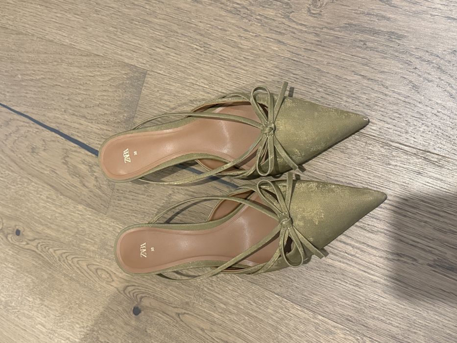 Zara обувки с нисък ток / kitten heels