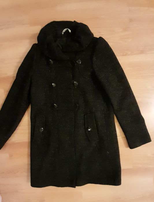 Palton negru/pepit elegant