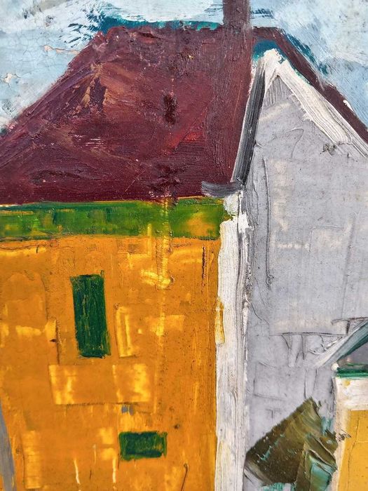 Tablou vechi - scoala maghiara - semnat Hajdik