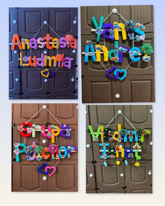 Nume personalizate colorate pentru camera copiilor