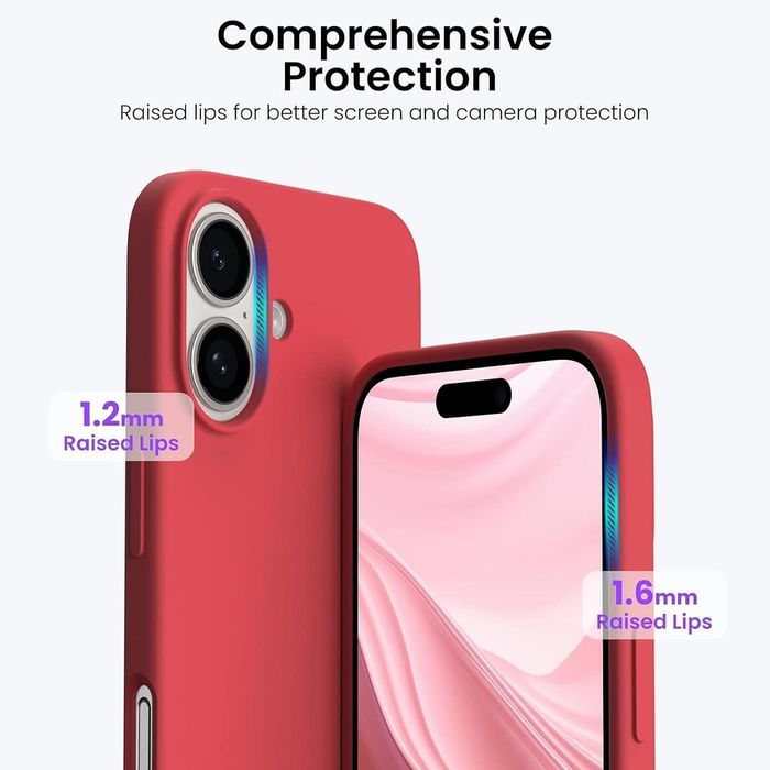 Матов силиконов кейс за apple iphone 17 - червен