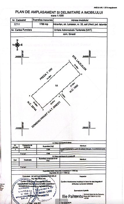 Teren intravilan 1788 mp