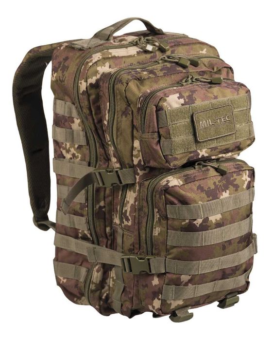 RUCSAC Militar Mil-Tec 36 Litri - Geanta MILTEC Camuflaj Stil Combat Uniforma Armata Impermeabil Curea de Talie - Vegetato Woodland - SKU 14002242