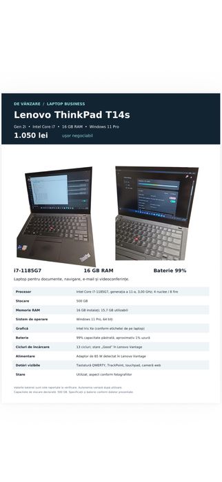 Laptop lenovo intel core i7