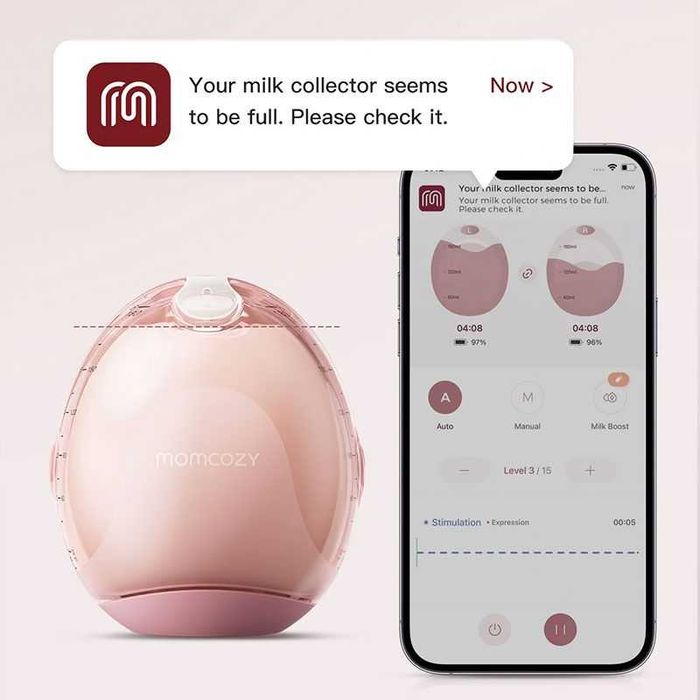 Momcozy Air 1 Ultra-slim - смарт двойна електрическа помпа за кърма, най-нов и най-висок клас модел