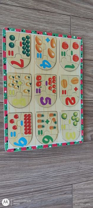 Лот дървен и картонен пъзел Числата на Clementoni