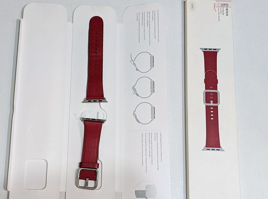 Оригинальный кожаный ремешок Apple Watch Classic Buckle 42mm (Ruby)